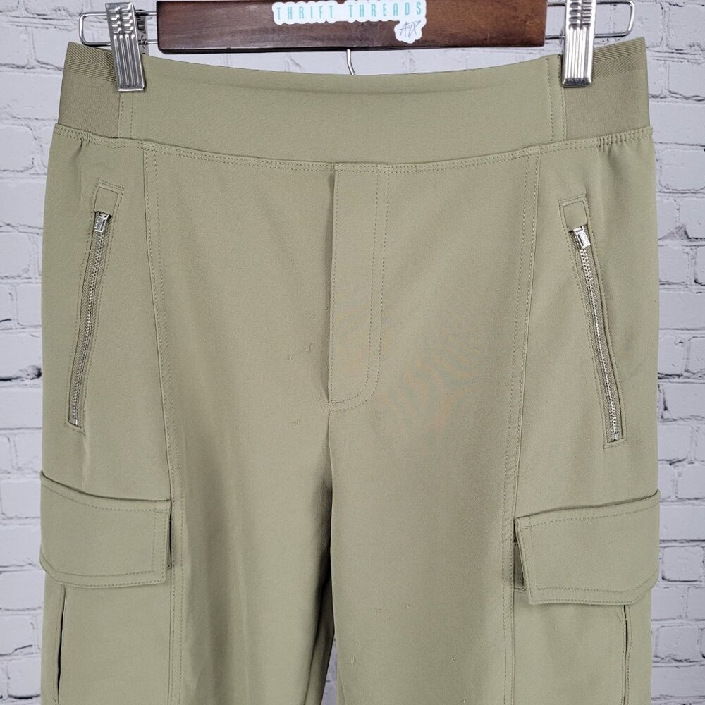 Athleta Green Athleisure Stretch High Rise Cargo Pockets Pants Size 4 (26x39) - Picture 4 of 13